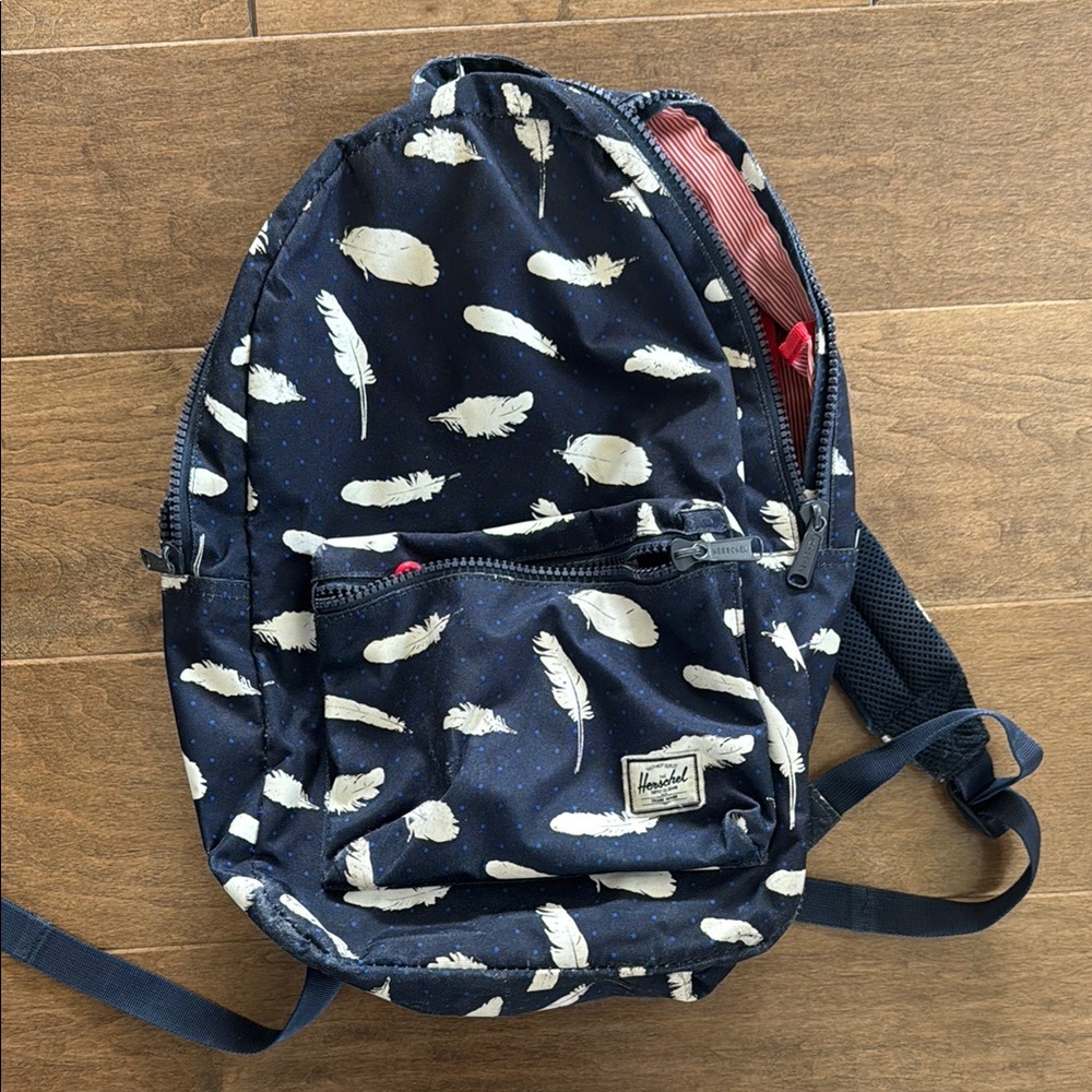 Herschel Navy Feather Print Backpack